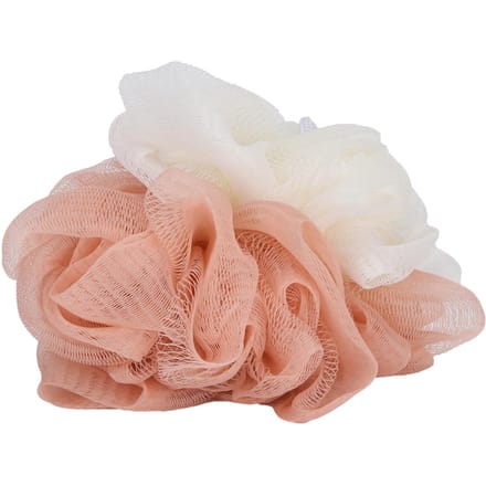 Badbal Splicing Eenvoudig en Elegant Tweekleurig Delicaat Schuimnet Mesh Douchespons Badbal white