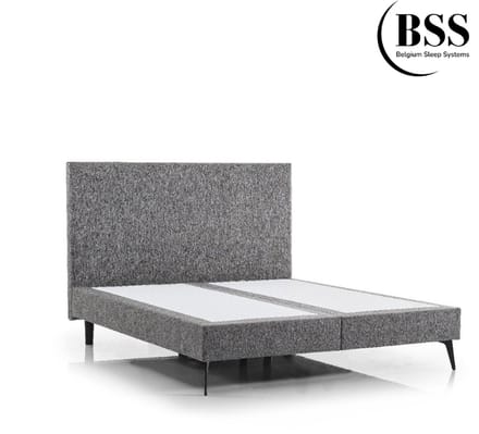 BSS Bedding Milan - Onderbox - Luxe Stoffering - 140x200 cm - Grijs (zonder Matras)