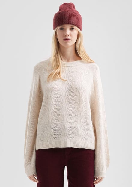 Q/S designed by - Dames pull - Maat M - Vrouwen - Creme - Acryl