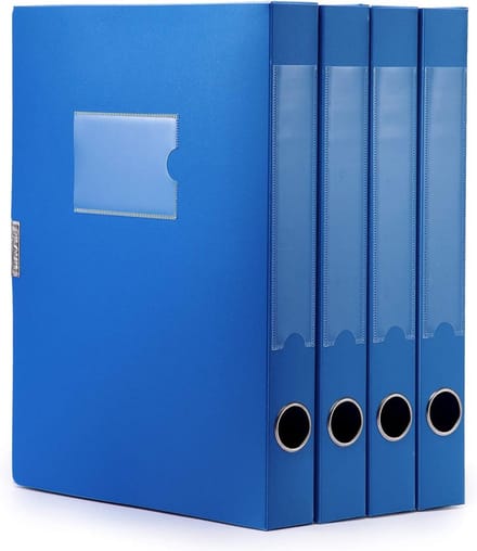 Opbergmappen - Documenthouders - Archiveren Thuis - Plakkerige Sluitingen - 4 Stuks - Blauw