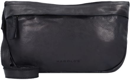 HAROLD'S Leren schoudertas Submarine Shoulderbag Zip Black zwart