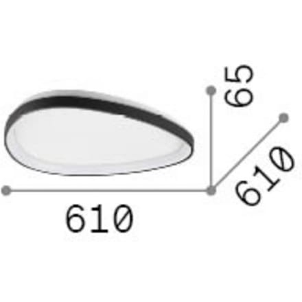 IDEAL LUX LED plafondlamp Gemini messing 61 cm 2700 K aan/uit
