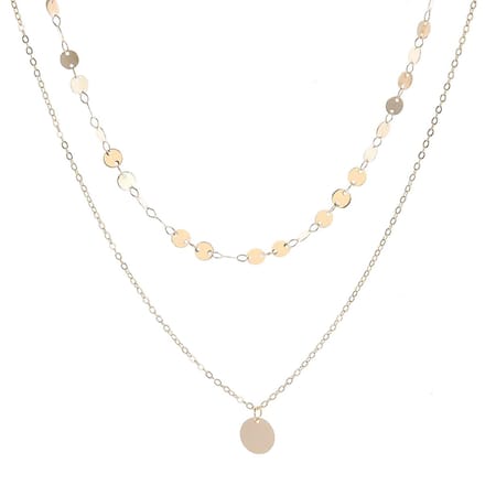 Miresa Coin Muntjes Ketting - Layerketting - Goudkleurig 35 & 45 + 5cm