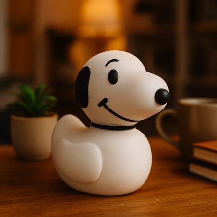 TheDuckSpecialist – Middelgrote Snoopy Eend – 3D-geprint Honden Figurine – Modern Desk Accent