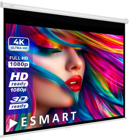 Rolgordijn projectiescherm - Thuisbioscoop scherm - Films kijken - Mat wit doek - 200 x 150 cm