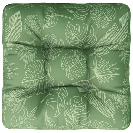 vidaXL - Palletkussen - bladpatroon - 50x50x12 - cm - stof