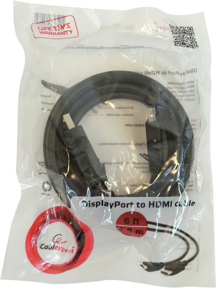 Gembird - Gembird DisplayPort naar HDMI Male naar Male 6' kabel