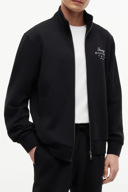 Tommy Hilfiger Script Stack Sweatshirt Black Größe: XL | Kaputzenpullis Outlet | Herren | Schwarz