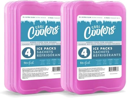 XL Slanke IJspakketten Herbruikbaar - 8 Stuks in Paars voor Lunchbox en Koelbox