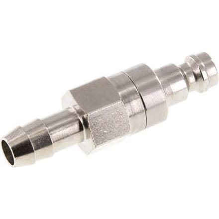 Vernikkeld Messing DN 5 Luchtkoppeling Insteeknippel 8 mm Slangpilaar Double Shut-Off