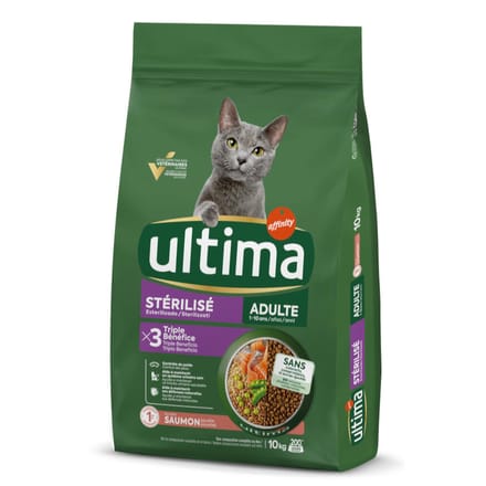 10kg Ultima Cat Sterilized Zalm & Gerst Kattenvoer