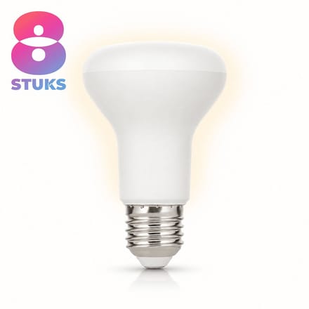 8x Reflector Spaarlamp E27 - 11W - Warm Wit Licht (2700K) - 660 lm - 8 jaar - Niet Dimbaar - R63
