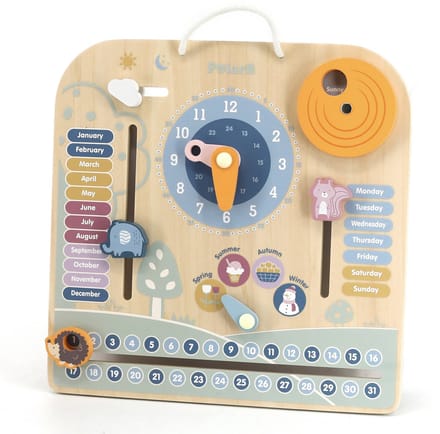 Viga PolarB houten leerklok met kalender - Kinderbord