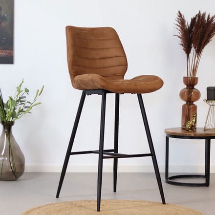 Bronx71® Industriële barkruk Morris cognac 71 cm - barstoel