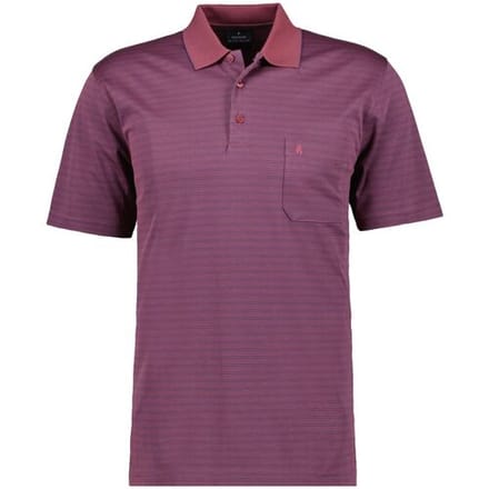 Ragman Polo Duo Fine Line Soft Knit Easy Care Berry / male