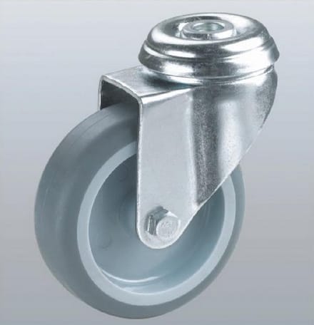 Meubel zwenkwiel met centraal gat - 100mm - 90kg