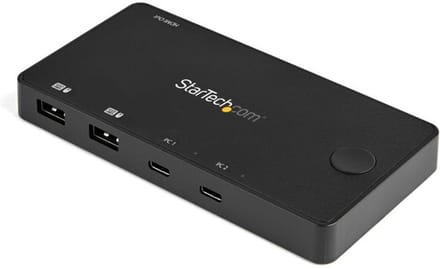 StarTech.com 2 Port USB-C KVM Schakelaar - 4K 60Hz HDMI - Compact UHD PC KVM Schakelaar w/USB Type C Cables - Bus Powered MacBook ThinkPad - KVM / audio Schakelaar - 2 ports