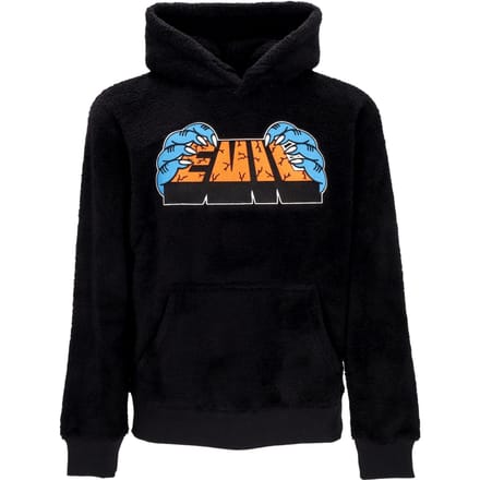 Fleece-hoodie voor heren met vuile handen, zwart
