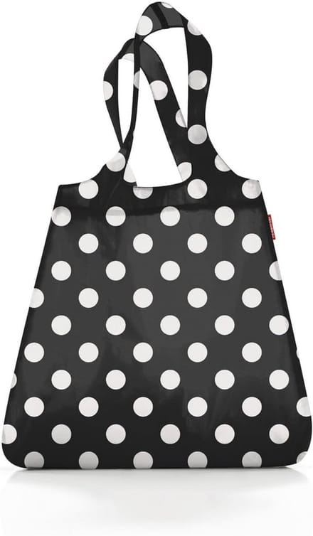 Mini Maxi Shopper - Opvouwbare Compacte Rugzak - Waterafstotend in Witte Stippen