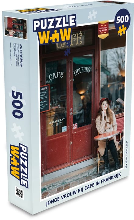 Puzzel Frankrijk - Café - Vrouw - Legpuzzel - Puzzel 500 stukjes