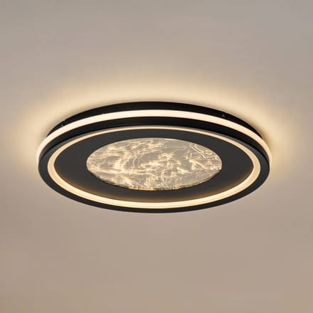 Lucande LED plafondlamp Tillian, zwart/goud, 50 cm, dimbaar