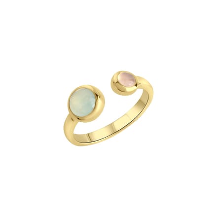 Jamelli Damen-Damenring 925er Silber 2 Chalcedon 54 Geelgoud 32018886
