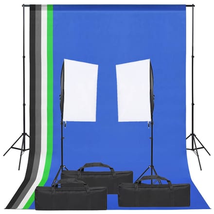 vidaXL - Fotostudioset - met - verlichtingsset - en - achtergrond