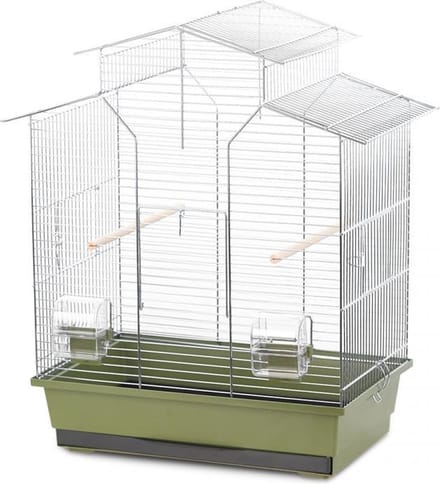 Duvo+ Vogelkooi natural iza 2 Olijfgroen/zinc 51x30x60,5cm