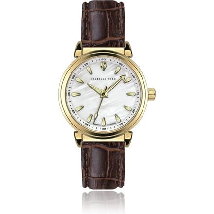 Leren krokodillenhorloge voor dames Isabella Ford Barbara