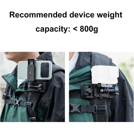 Verstelbare Rugzakband Selfie Stick Clip Mount Holster Geschikt voor Insta360  voor DJI Actiecamera gray