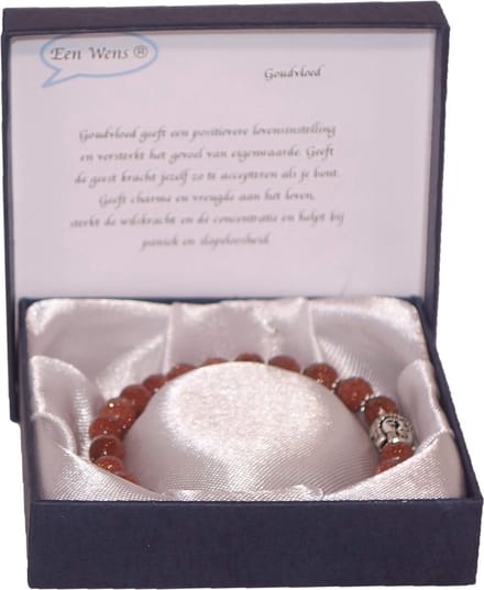 Halfedelstenen Armband in Geschenkdoos Goudvloed