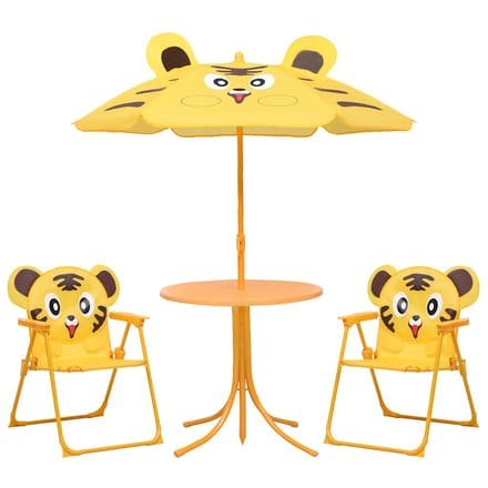 vidaXL - 3-delige - Bistroset - voor - kinderen - met - parasol - geel