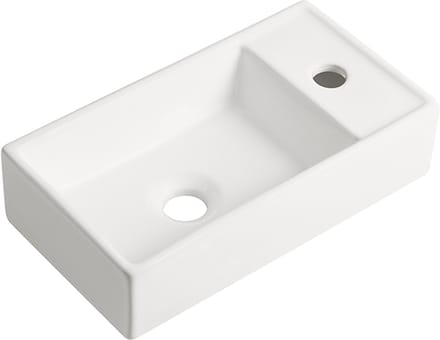 Fontein Ora 41x22x10cm mat wit inclusief afvoerplug rechts