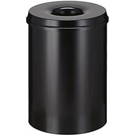 Afvalverzamelaar 50 l, zelfblussend, romp aluminiumkleur/deksel zwart