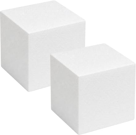 Piepschuim vormen - kubus - 2x - 10 x 10 x 10 cm - styropor hobby / DIY vorm - basis knutselfiguren