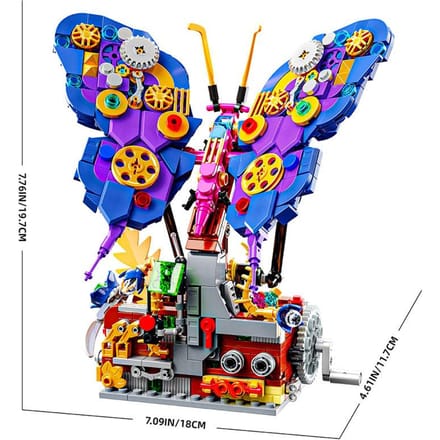 594 STUKS Mechanische Vlinder Blok Speelgoed Sets Assemblage Puzzel Constructible Bureau Kerstcadeaus blue
