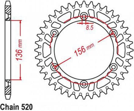 Achtertandwiel Esjot voor Motor Beta 450 Rr 4T 2005 tot 2009 Nieuw