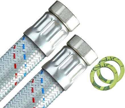 Flexibele Pantserslang 1 1/4 inch DN32 Lengte 200 cm voor Wateraansluitingen
