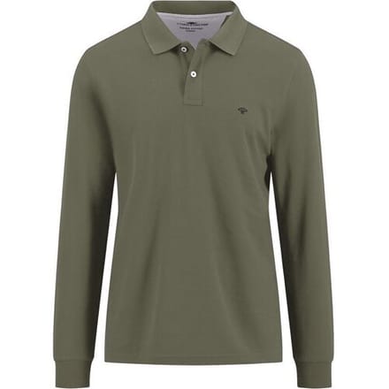 Fynch-Hatton Polo Longsleeve Premium Supima Cotton Donker Khaki / male