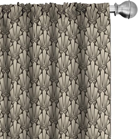 ABAKUHAUS – Abstracte Gordijnen 2-Delig – Geometrisch Beige Bruin