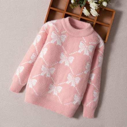 Winter Verdikte Nieuwe Nerts Kinderstrui Basis Meisjes Gebreide Trui Pullover Ronde Hals 150 gray