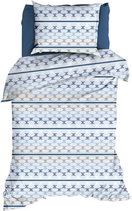 Romanette Kapla Dekbedovertrek - Eenpersoons - 140x200/220 cm - Blue