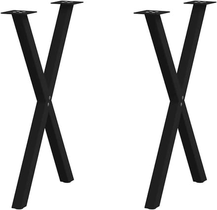vidaXL Eettafelpoten 2 st X-vormig 57x(72-73) cm staal zwart