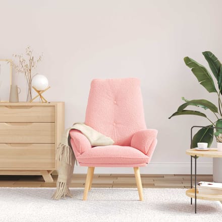 vidaXL - Fauteuil - Roze - 69 - x - 74 - x - 93 - cm - Sherpa - Stof