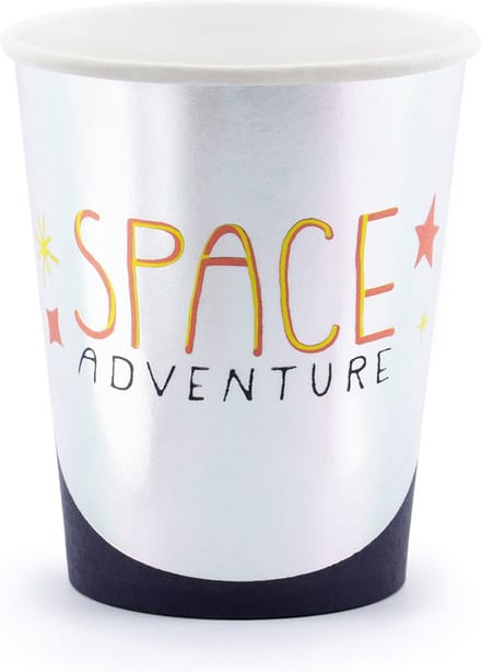PARTYDECO - 6 kartonnen Space Adventure bekers