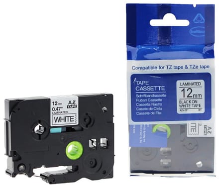 Labelprinter tape cassette wit/zwart 9mm x 8m