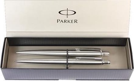 giftbox Parker Jotter Steel CT balpen en vulpotlood