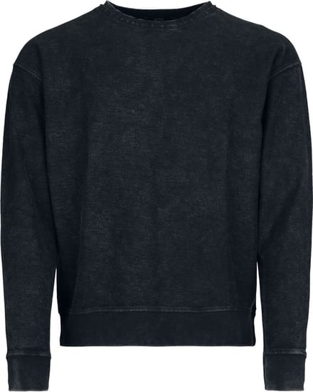 R.E.D. Rock-Engineered Design Zwarte sweater met ronde hals - Heren - XXL