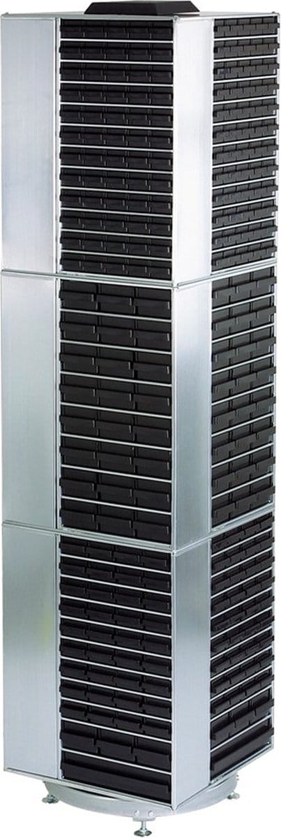 raaco 102568 Draaibare stalen ESD-magazijnkast ESD (b x h x d) 680 x 1760 x 680 mm Aantal vakken: 12 Incl. aardingskabel Inhoud 1 stuk(s)