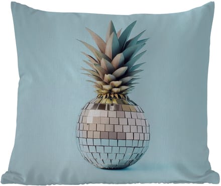 Sierkussen Buiten - Blauw - Ananas - Disco - Discobal - 60x60 cm - Weerbestendig